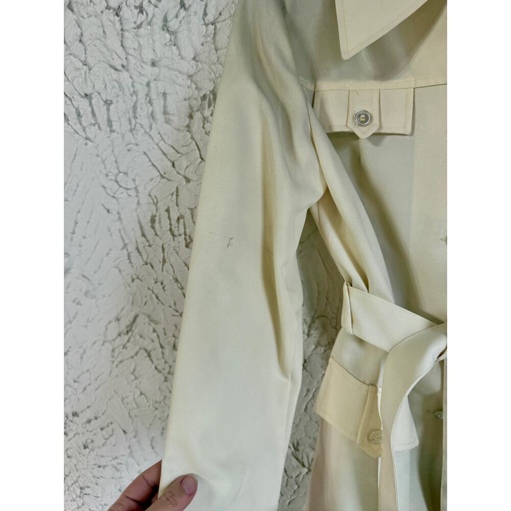 Vintage 1970s Cream Belted Jacket Retro Mod Trench Style Coat - Picture 6 of 10